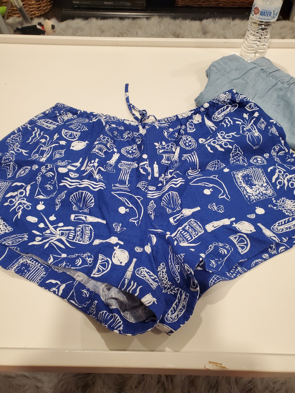 Madewell X LISA SAYS GAH Blue and White Printed Linen Shorts - Picture 5 of 5